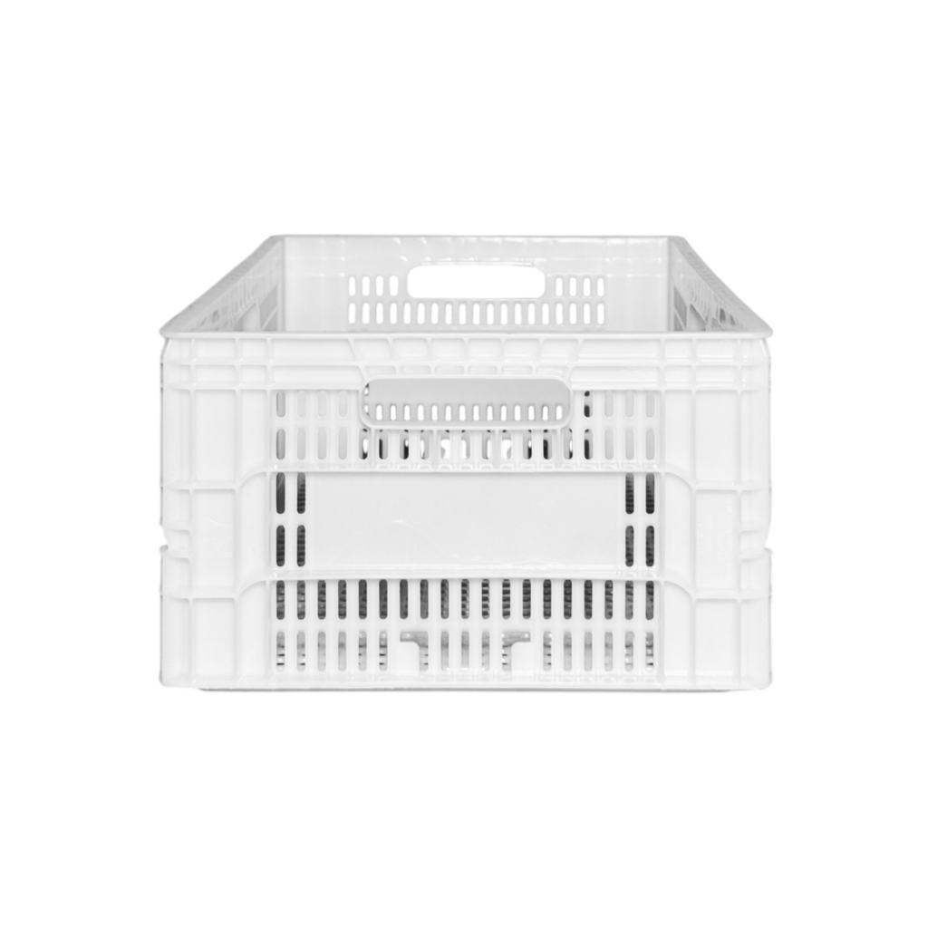 Caixa Plástica Empilhavel 55 Litros Hortifruti Organizadora - R704 BRANCA NATURAL